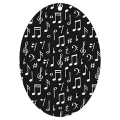 Chalk Music Notes Signs Seamless Pattern Uv Print Acrylic Ornament Oval