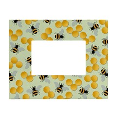 Bees Pattern Honey Bee Bug Honeycomb Honey Beehive White Tabletop Photo Frame 4 x6  by Bedest