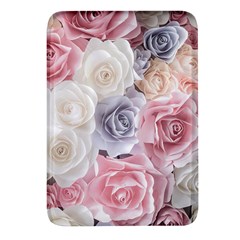 Pastel Rose  Flower Blue Pink White Rectangular Glass Fridge Magnet (4 Pack) by Cemarart