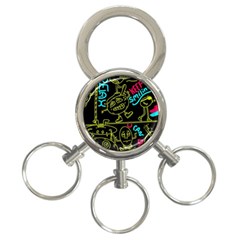 Keep Smiling Doodle 3-ring Key Chain