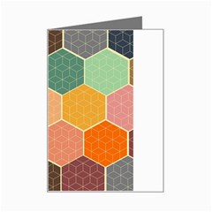 Abstract Hex Hexagon Grid Pattern Honeycomb Mini Greeting Card