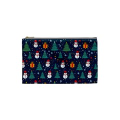 Snow Snowman Tree Christmas Tree Cosmetic Bag (small)