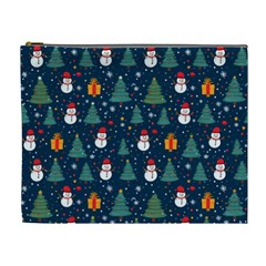 Snow Snowman Tree Christmas Tree Cosmetic Bag (xl)