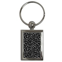 Chalk Music Notes Signs Seamless Pattern Key Chain (rectangle)