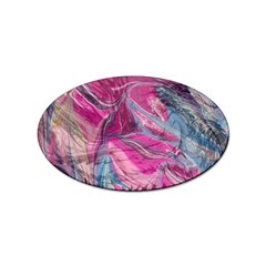 Fuchsia Waves Sticker Oval (100 Pack)