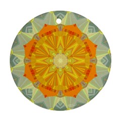 Sunshine Sunny Sun Abstract Yellow Round Ornament (two Sides)