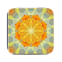 Sunshine Sunny Sun Abstract Yellow Square Metal Box (black) by Ravend
