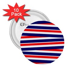 Red-white-blue-patriotic-ribbons 2 25  Buttons (10 Pack) 