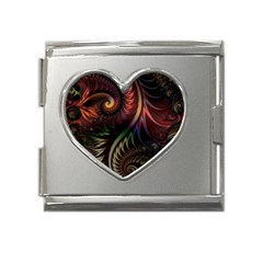 Gelb Fractal Mega Link Heart Italian Charm (18mm)