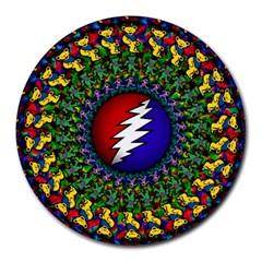 Grateful Dead Bear Pattern Round Mousepad