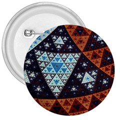 Fractal Triangle Geometric Abstract Pattern 3  Buttons