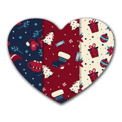 Flat Design Christmas Pattern Collection Art Heart Mousepad