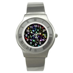 Christmas Star Gloss Lights Light Stainless Steel Watch