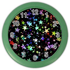 Christmas Star Gloss Lights Light Color Wall Clock