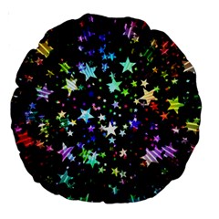 Christmas Star Gloss Lights Light Large 18  Premium Round Cushions