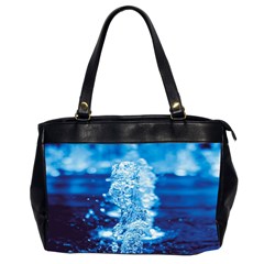 Water Blue Wallpaper Oversize Office Handbag (2 Sides)