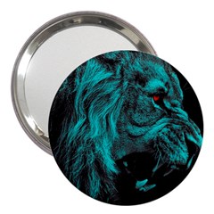 Angry Male Lion Predator Carnivore 3  Handbag Mirrors