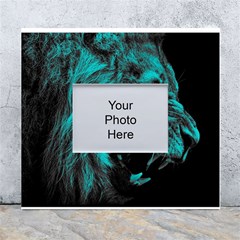 Angry Male Lion Predator Carnivore White Wall Photo Frame 5  X 7 