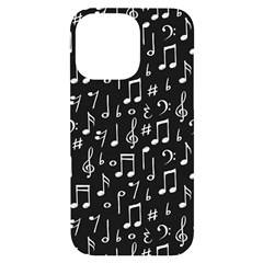 Chalk Music Notes Signs Seamless Pattern Iphone 14 Pro Max Black Uv Print Case