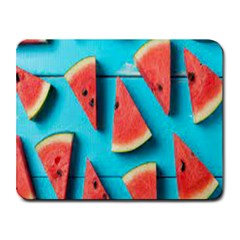 Watermelon Blue Background Small Mousepad by Azkajaya