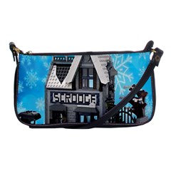 Winter Village Snow Brick Buildings Shoulder Clutch Bag