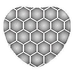 Halftone Tech Hexagons Seamless Pattern Heart Glass Fridge Magnet (4 Pack)