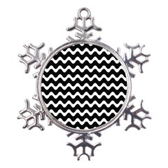 Wave-black White Metal Large Snowflake Ornament