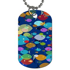 Illustrations Sea Fish Swimming Colors Dog Tag (two Sides)