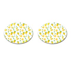 Illustrations Lemon Citrus Fruit Yellow Cufflinks (oval)