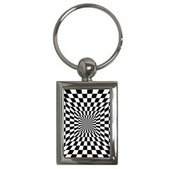 Optical Illusion Chessboard Tunnel Key Chain (rectangle)