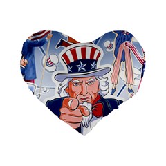 Independence Day United States Of America Standard 16  Premium Heart Shape Cushions by Ket1n9