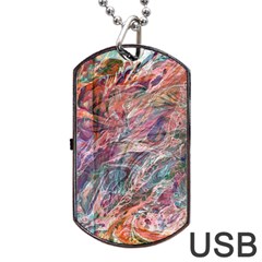 Abstract Summer Flow Dog Tag Usb Flash (two Sides) by kaleidomarblingart