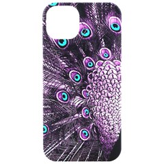 Purple Peacock Iphone 15 Pro Black Uv Print Pc Hardshell Case by Bedest