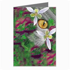 Illustrations Color Cat Flower Abstract Textures Greeting Card by anzea