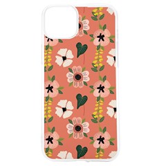 Flower Pink Brown Pattern Floral Iphone 15 Tpu Uv Print Case by anzea