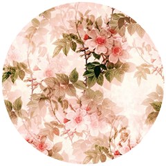 Flower Plant Vintage Retro Wooden Puzzle Round by Ravend