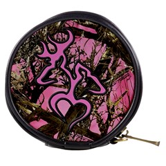 Pink Browning Deer Glitter Camo Mini Makeup Bag by Perong