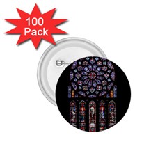 Chartres Cathedral Notre Dame De Paris Stained Glass 1 75  Buttons (100 Pack) 