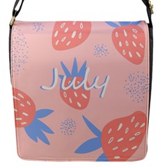 July Summer Strawberry Pink Berry Flap Closure Messenger Bag (s)