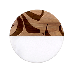 Lemon Citrus Fruit Summer Painting Drawing Classic Marble Wood Coaster (round) 