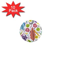 Summer Flowers Spring Background 1  Mini Magnet (10 pack) 