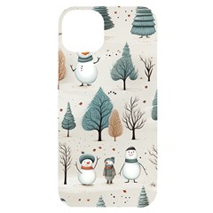 Snowman Snow Christmas Iphone 14 Plus Black Uv Print Case