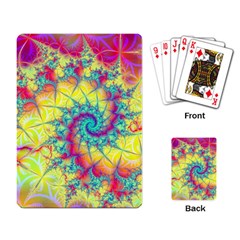 Fractal Spiral Abstract Background Vortex Yellow Playing Cards Single Design (rectangle) by Ket1n9