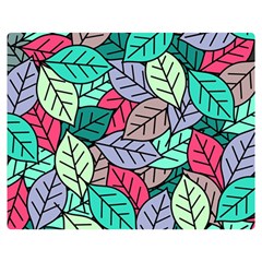 Pattern Leaves Background Nature Two Sides Premium Plush Fleece Blanket (teen Size)