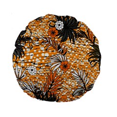 Leaf Yellow Point Flower White Standard 15  Premium Round Cushions