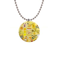 Marillo Pastel Zkt, Aesthetic, Stickers, Yellow 1  Button Necklace