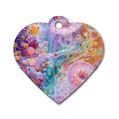 Cells Fluid Bubbles Dog Tag Heart (one Side)