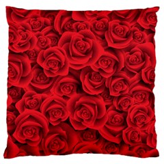 Red Roses , Red Buds, Red Roses Large Premium Plush Fleece Cushion Case (one Side)