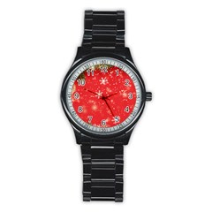 Christmas Ornament Stainless Steel Round Watch