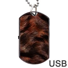 Brown Wool Texture Dog Tag Usb Flash (two Sides)